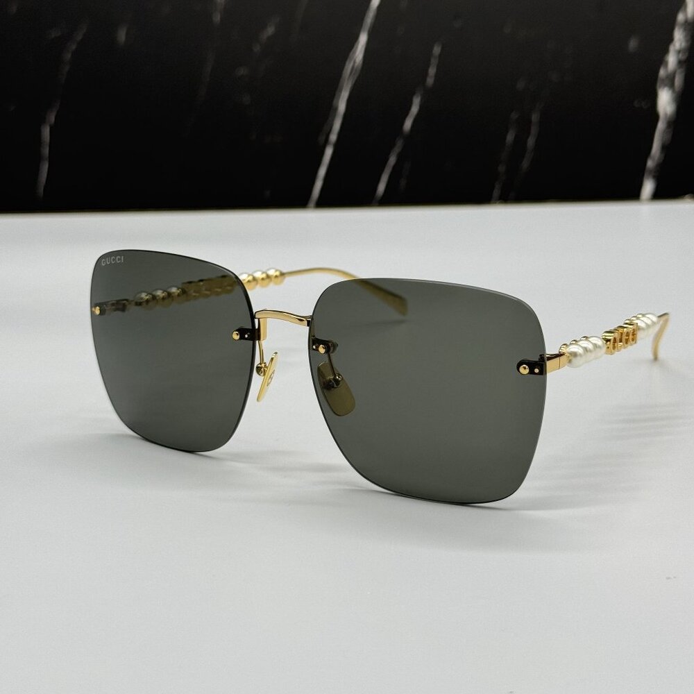 NEW GUCCI SUNGLASSES GOLD GREY WOMEN EYEWEAR GUCCI GG1923SA 001 - Picture 3 of 12